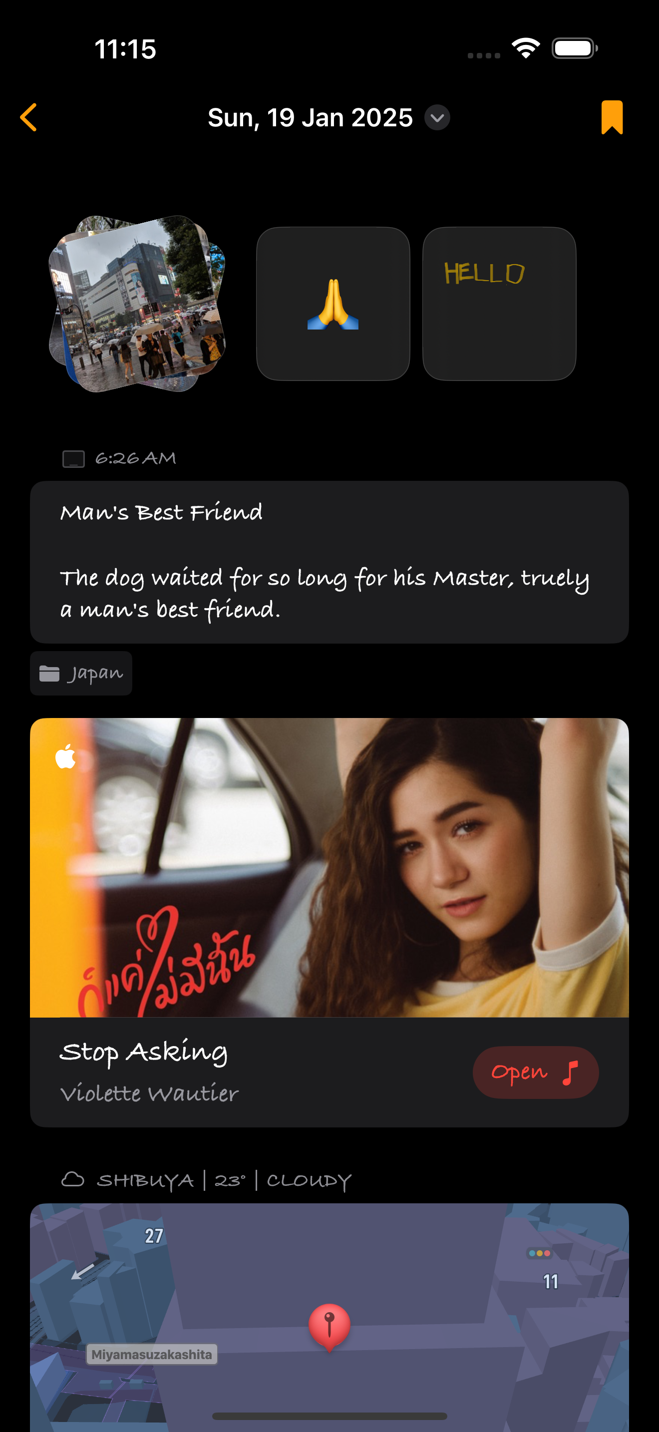 Preview of Journal 4U iPhone app.